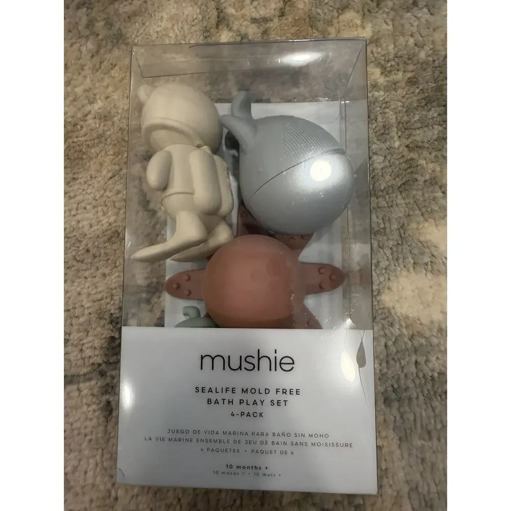 Mushie Sea life Mold Free Bath Play Set 4 Piece NIB NEW